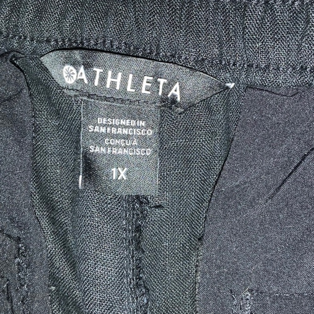 603 Athleta Retreat Linen Wide Leg Black Capri Pants with Pockets - Picture 10 of 16